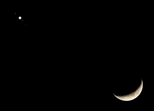 月と木星と衛星群