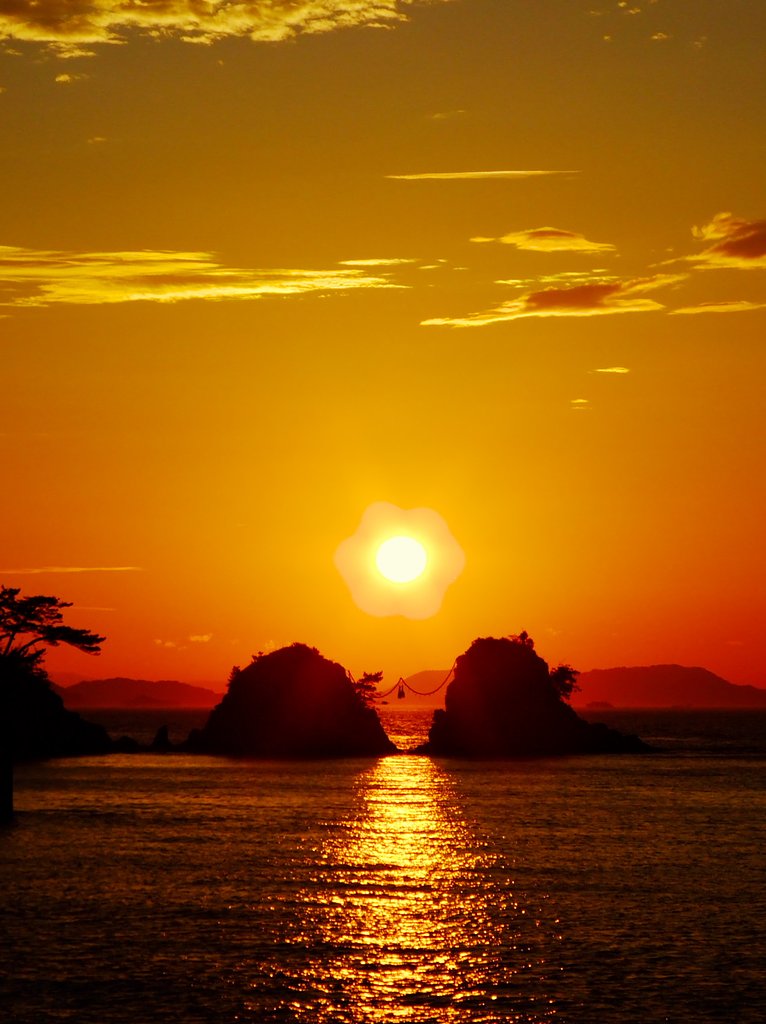 伊予の二子岩の夕景　２１