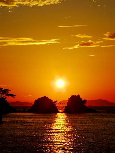 伊予の二子岩の夕景　２１