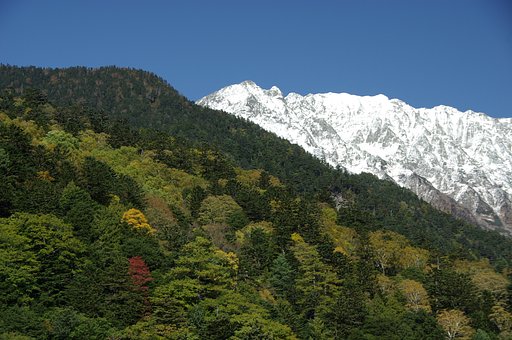 対称的な山々
