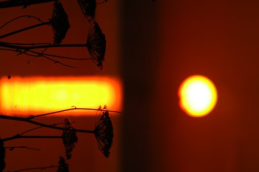 サロマ湖の夕日