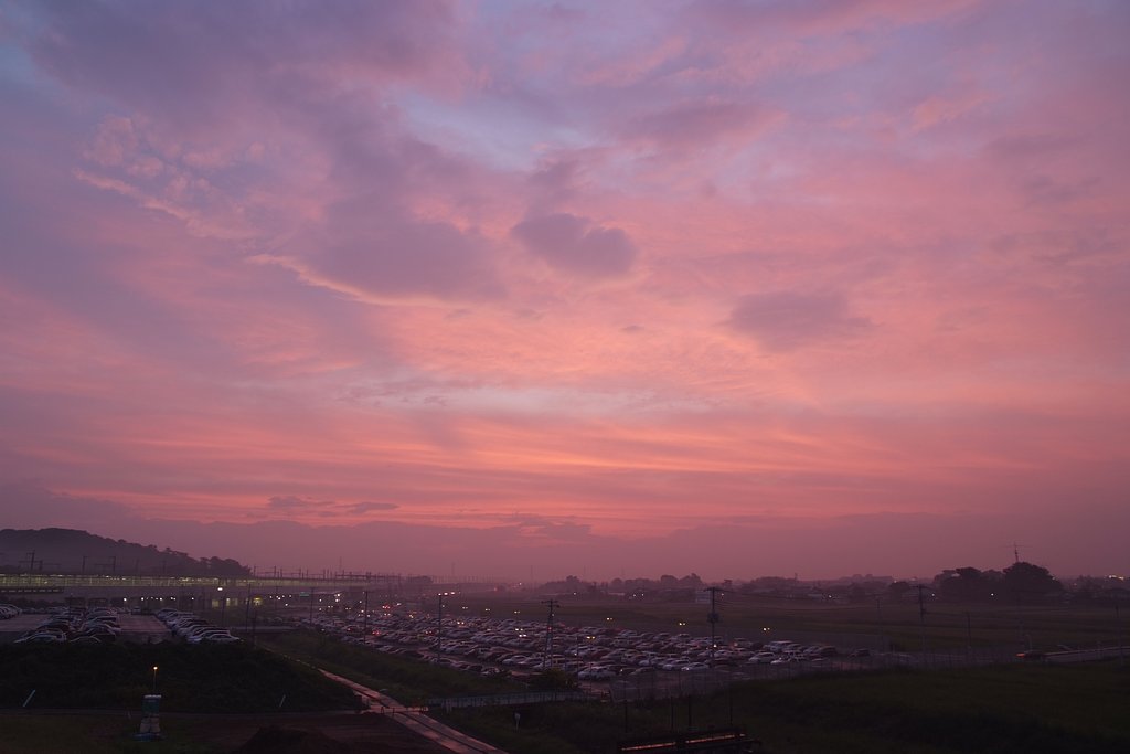 夕日が綺麗だったんで
