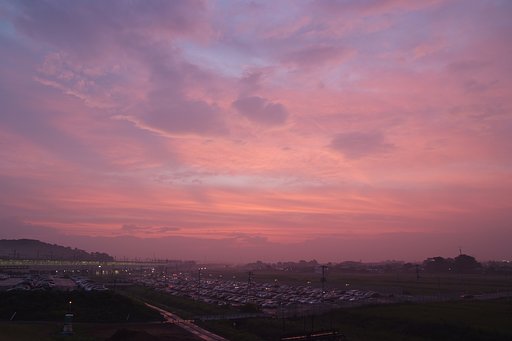 夕日が綺麗だったんで