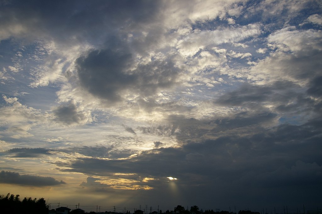 夕方になる少し前の地球温暖化の空