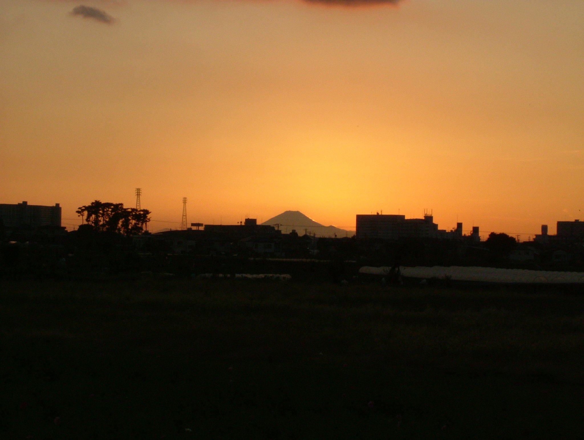 夕焼け富士山