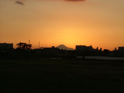 夕焼け富士山