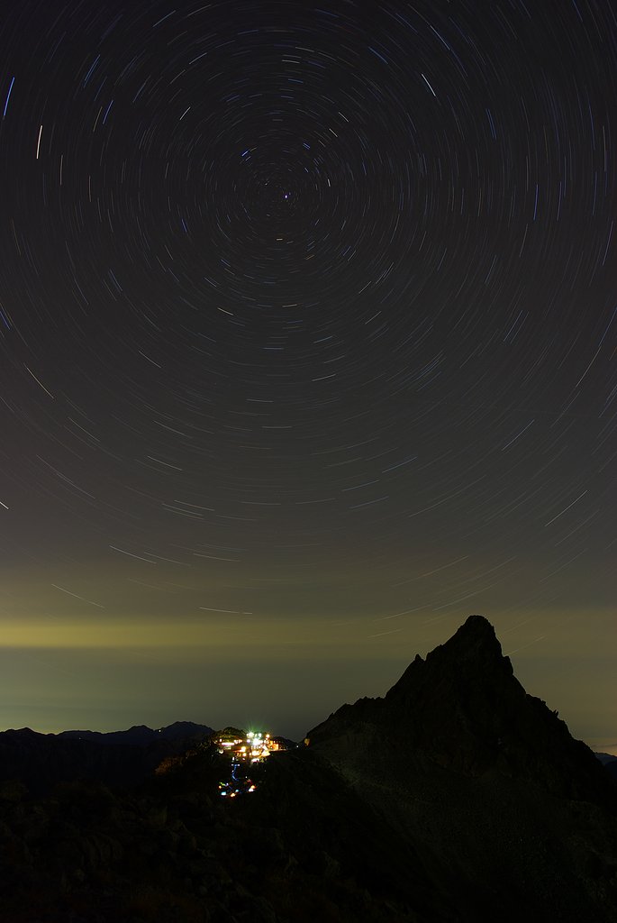夜の槍ヶ岳