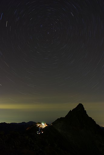 夜の槍ヶ岳