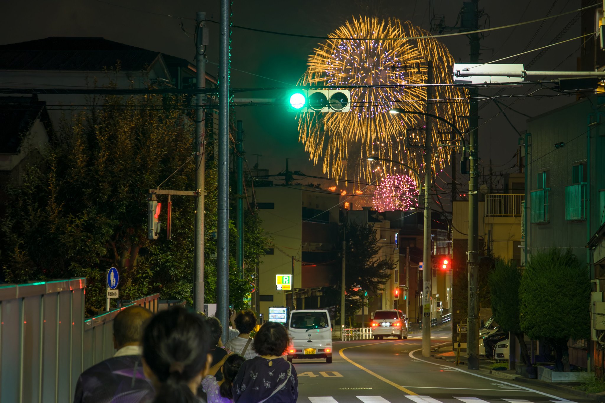 帰り道の花火