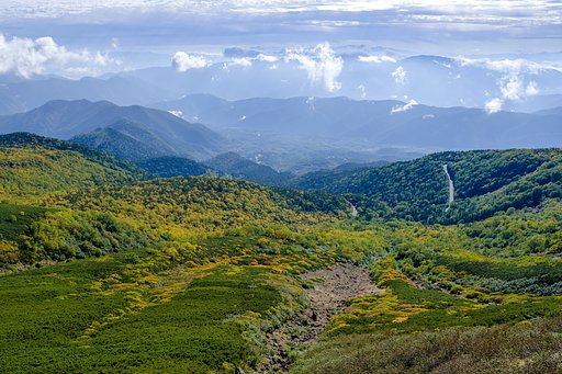 山岳紅葉、散策開始