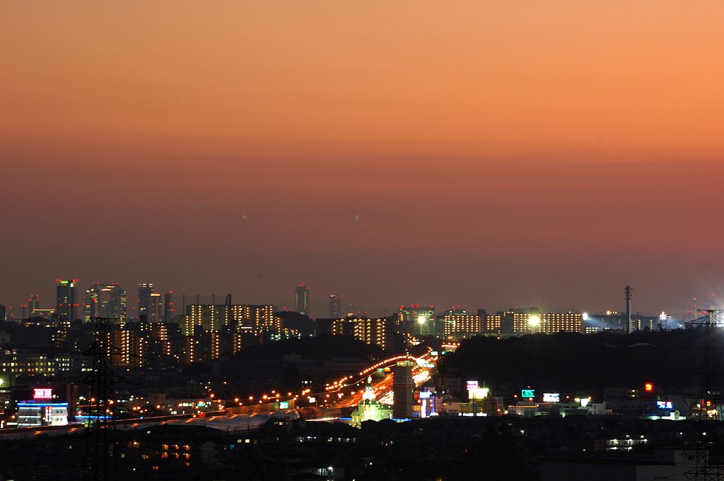 街の夕焼け