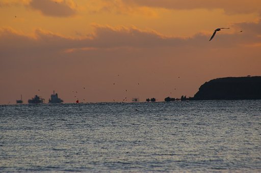 蜃気楼の見える夕暮れ