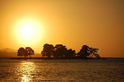 松江市　嫁が島夕景
