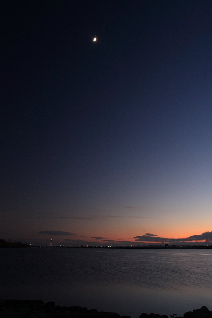 大河の夕景