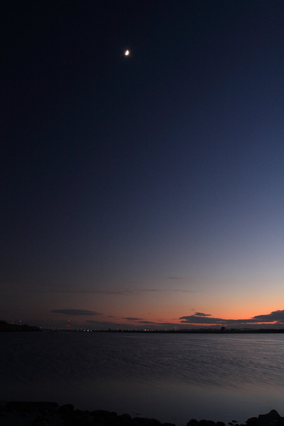 大河の夕景