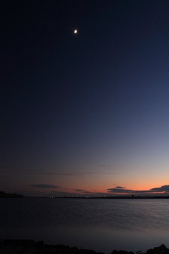 大河の夕景