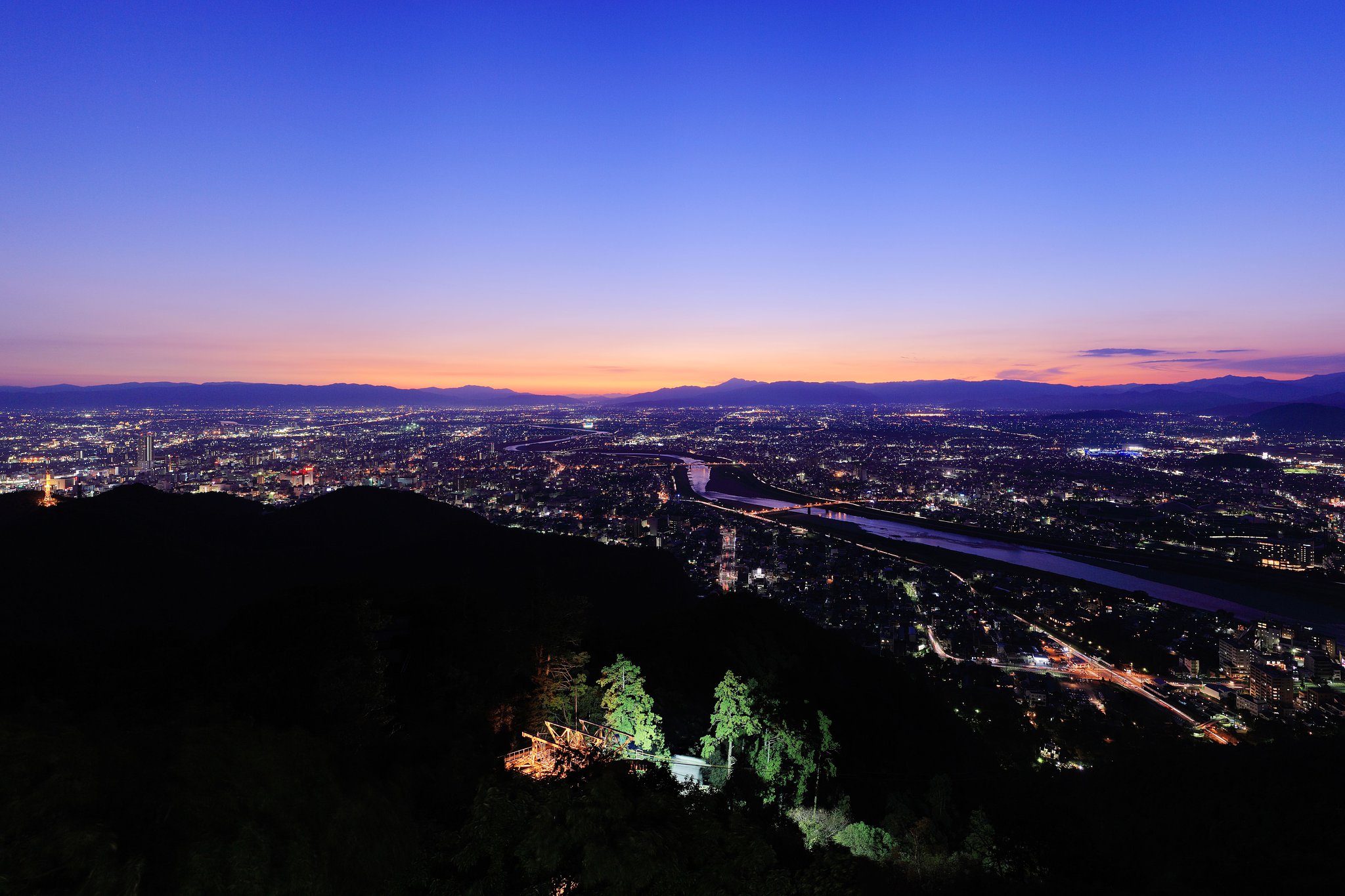 岐阜　長良川夕景