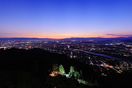 岐阜　長良川夕景