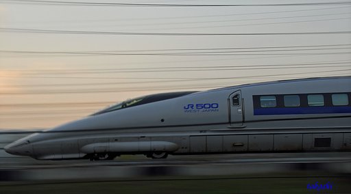 夕暮れ新幹線