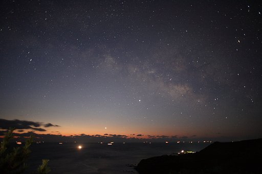 夜明け前の天の川