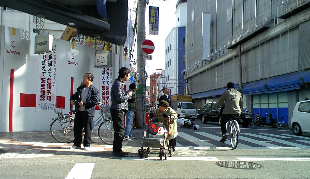 バイクが転倒