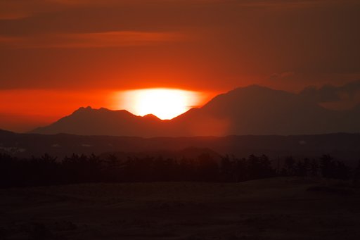 真っ赤な夕日