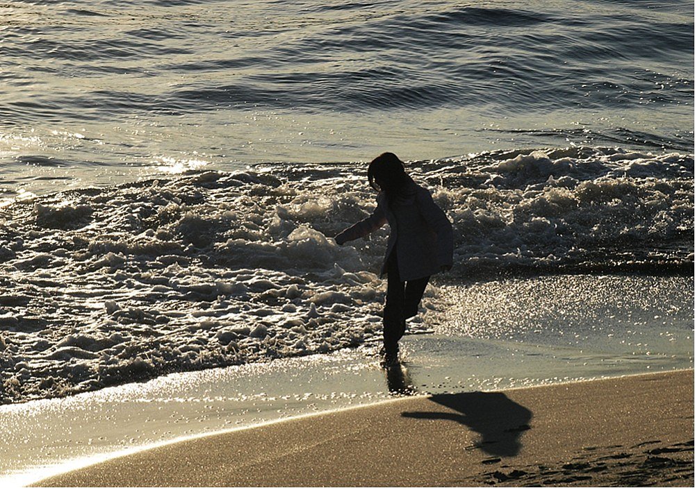 海辺にて
