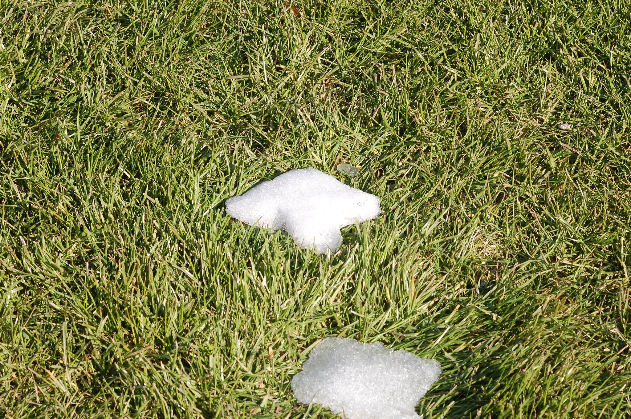 暖かい残雪