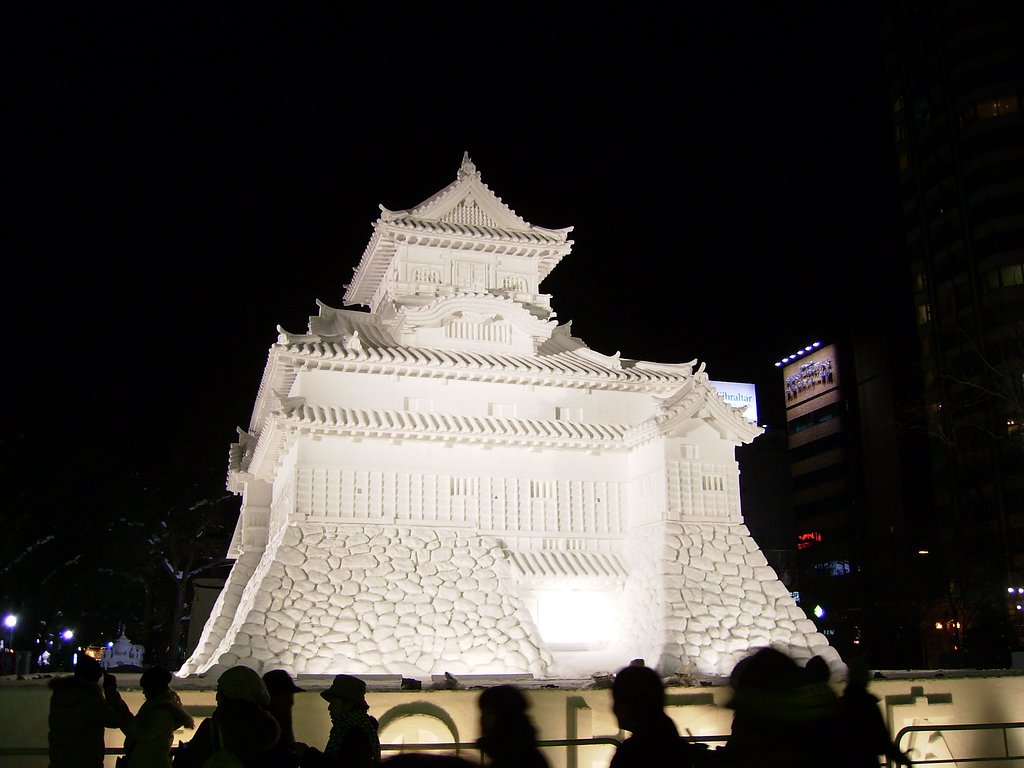 お城&雪