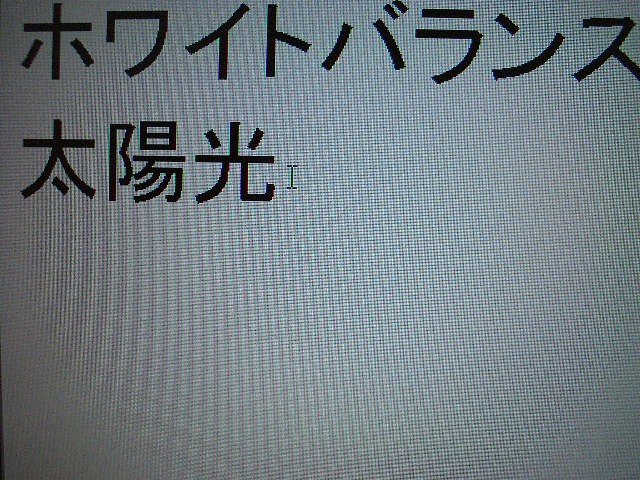 ホワイトバランス 太陽光