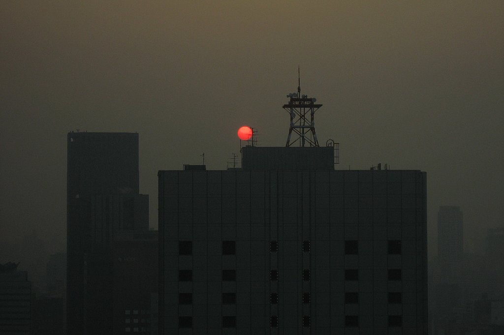 雨上がりの夕暮れ