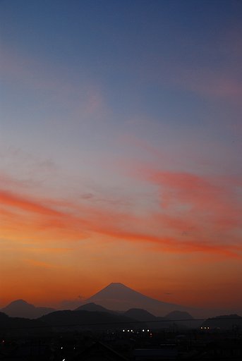 夕景　富士山