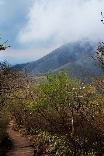 赤城山の駒ヶ岳から黒檜岳方面を