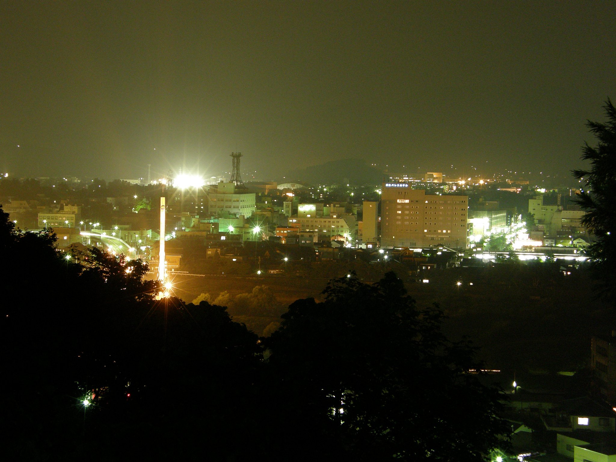夜景の武生駅周辺