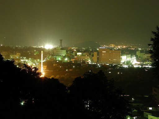 夜景の武生駅周辺