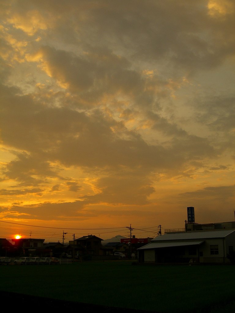 夕日夕焼け(定点観測)