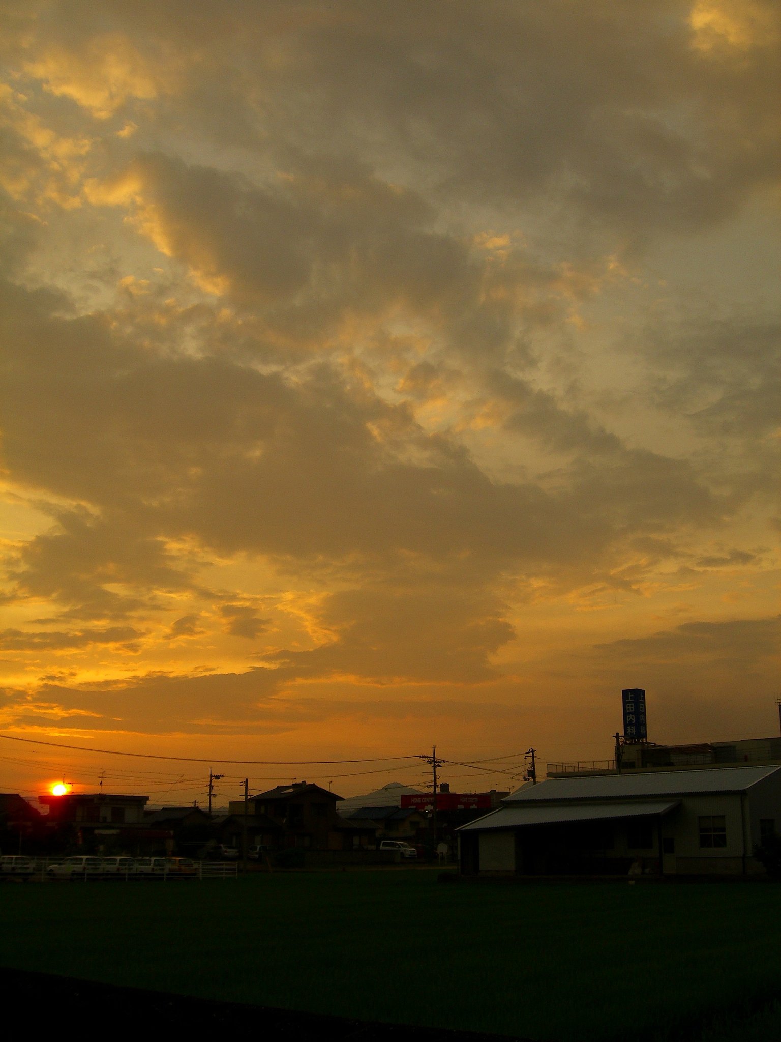 夕日夕焼け(定点観測)