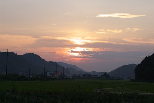 岩井方面の夕焼け