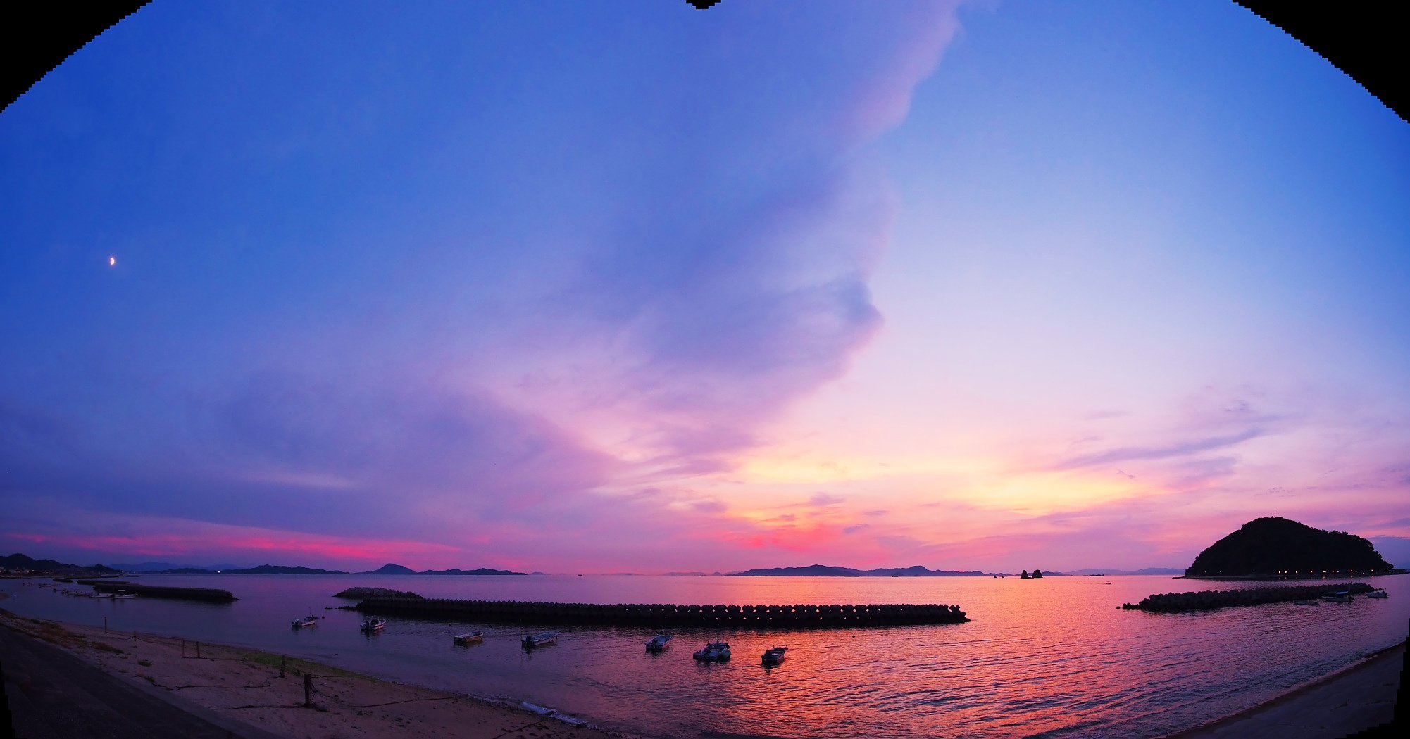 夕景！超広角レンズパノラマ写真