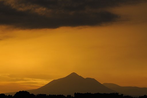 夕焼けと霧島