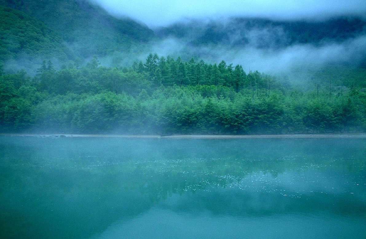 雨の大正池