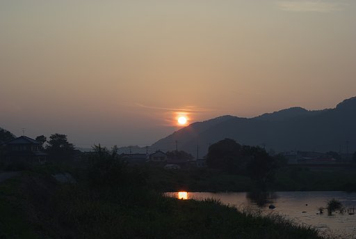 束の間の夕焼け