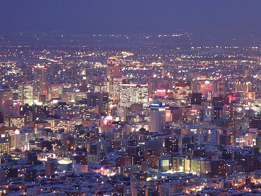 冬の札幌の夜景