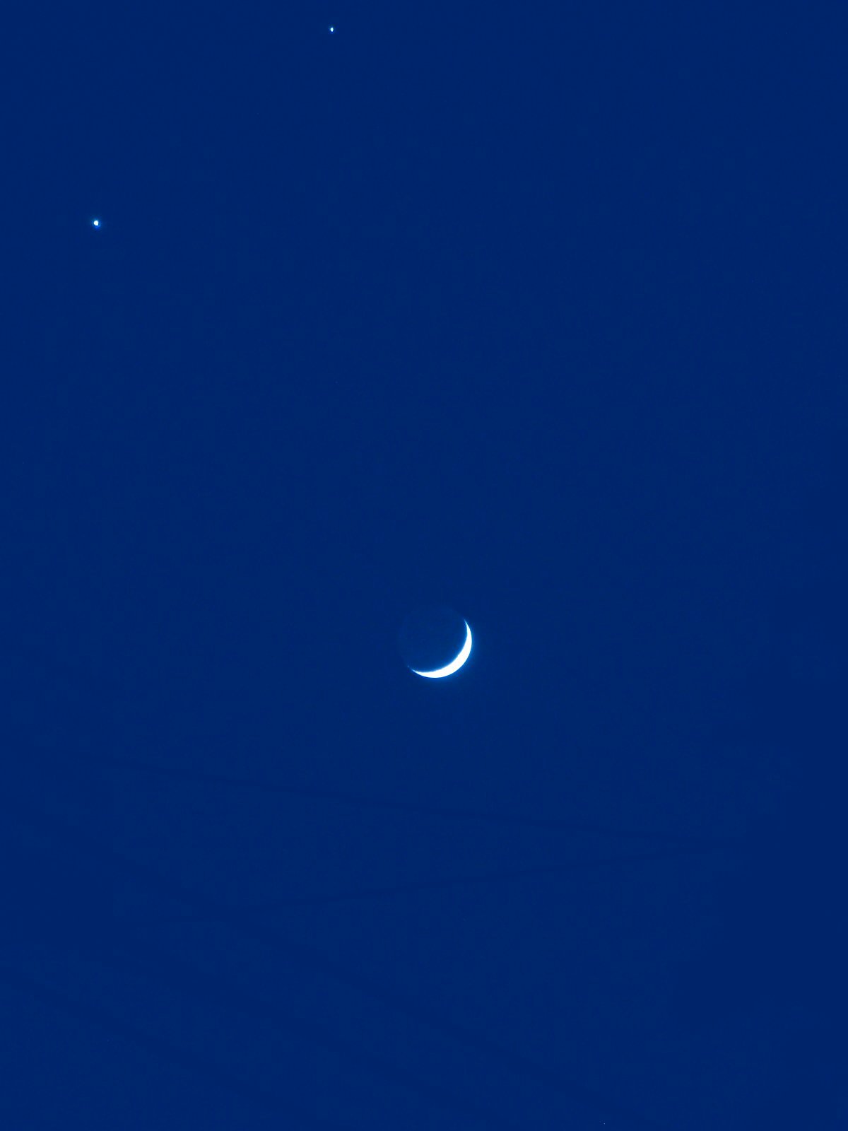晩秋の月と星