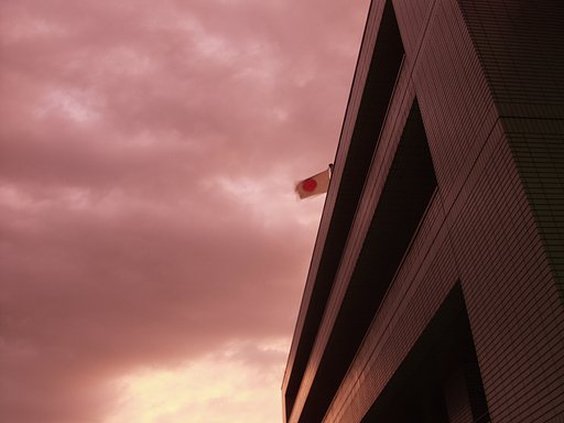 風の強い夕方