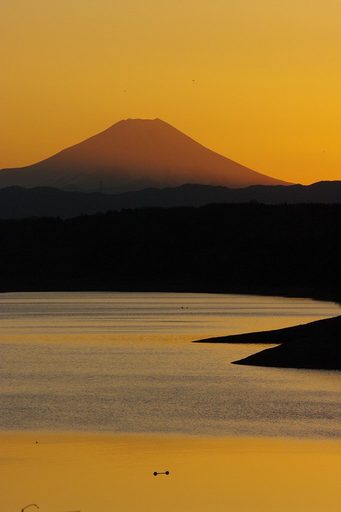 夕焼け富士山