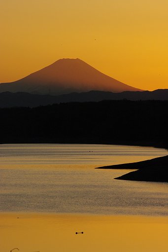 夕焼け富士山