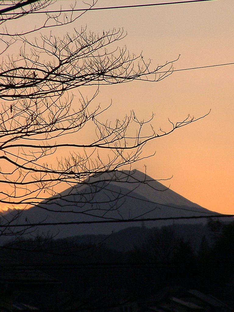 ■我が家から見た富士の夕暮れ