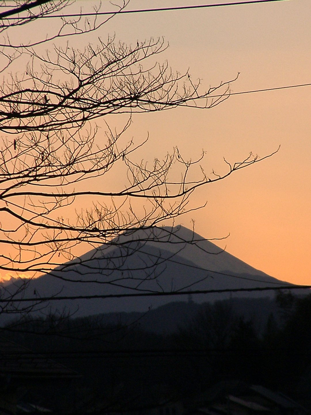 ■我が家から見た富士の夕暮れ