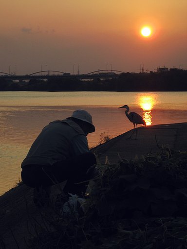 【秋影】川辺の夕物語り